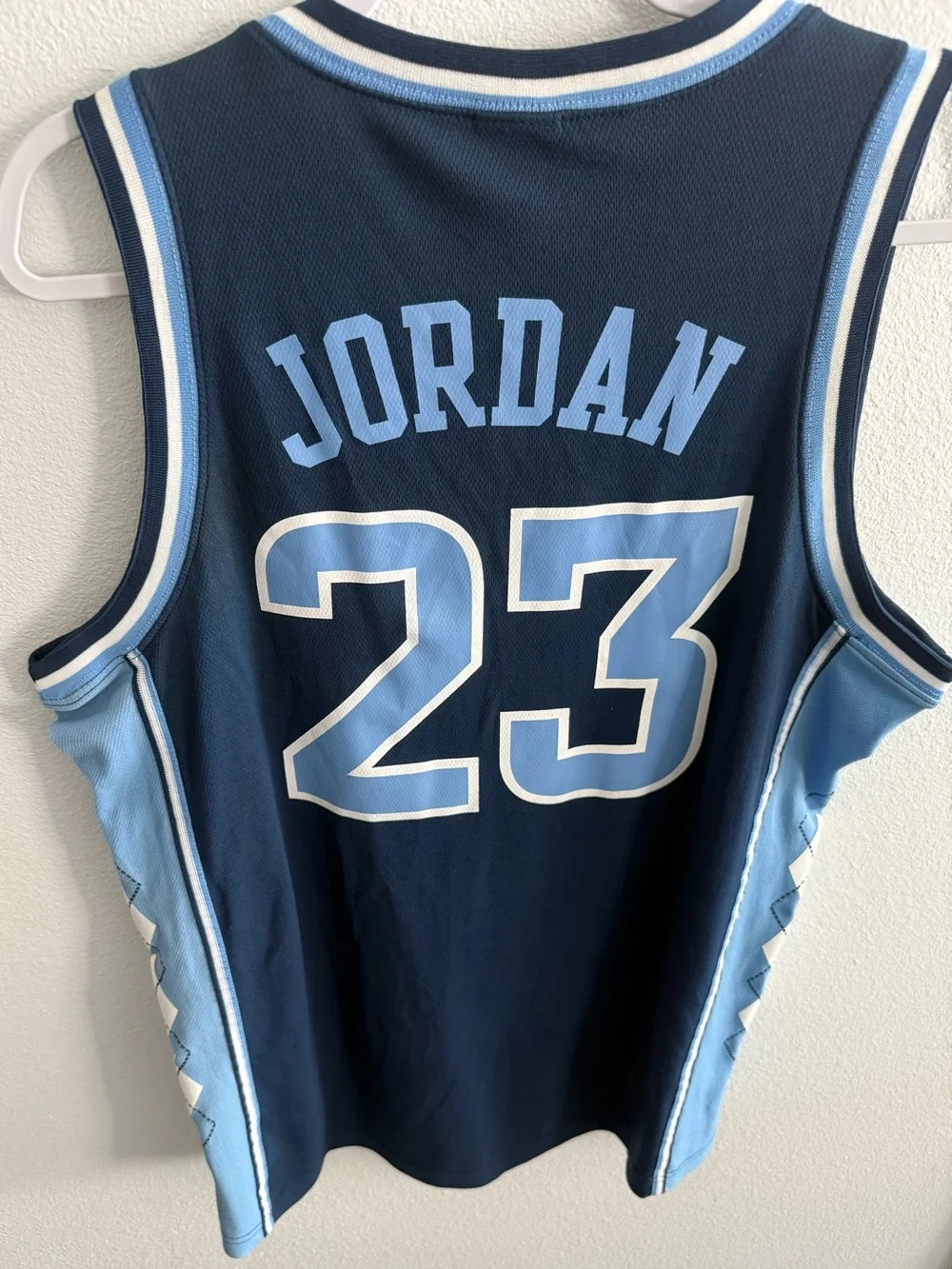 Nike Michael Jordan Navy & Carolina Blue North Carolina 23 Basketball Jersey
